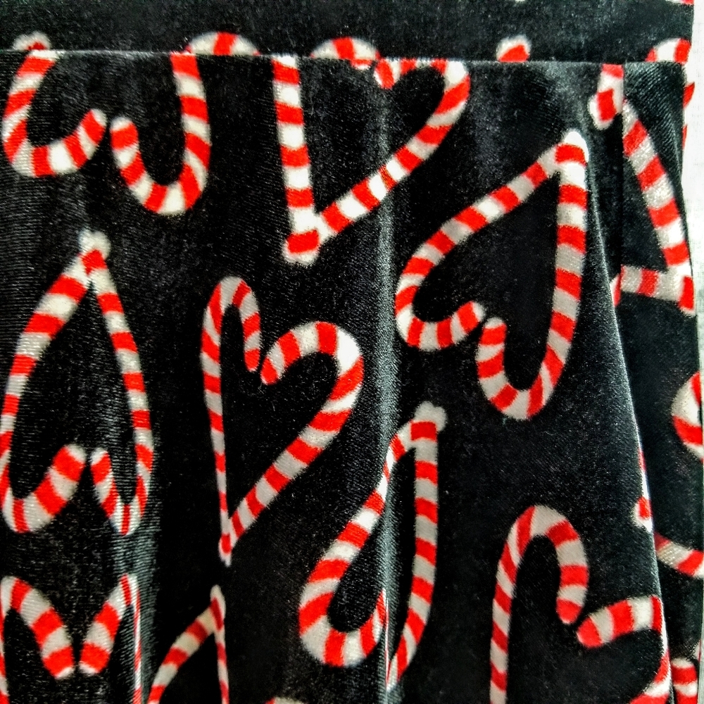 Christmas Candy Cane Velvet skater skirt Set